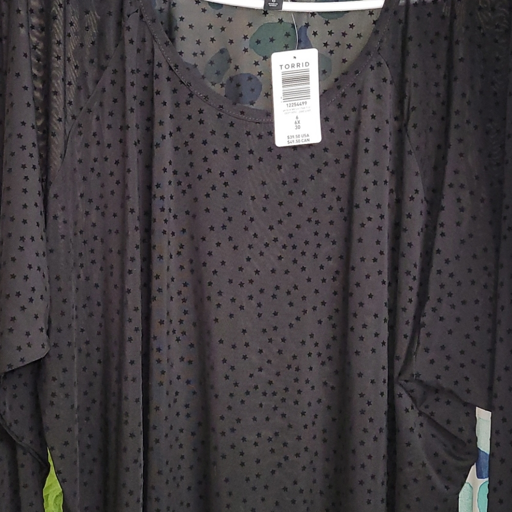 Sheer/see-thru,long sleeved, star top It has puffy stars!!!FLASH $15 NO OFFERS!